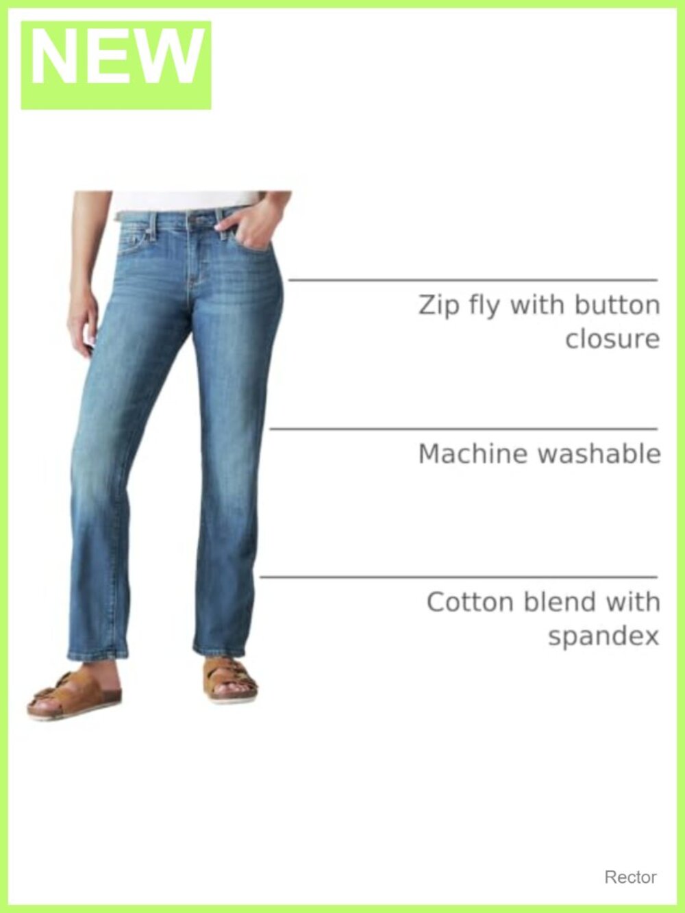 Mid Rise Easy Rider Bootcut Jeans Stretch Denim Relaxed Fit - Picture 3 of 4